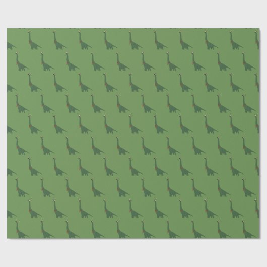 illusima Dinosaurus Christmas Green Cadeaupapier (Vlak)