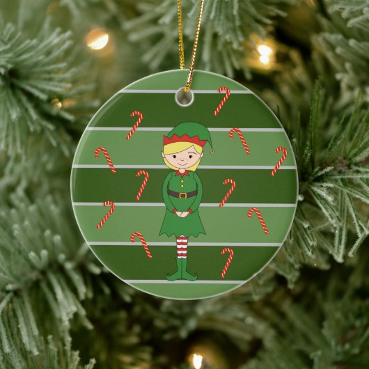 illusima Elf Girl Kerst Special Keramisch Ornament (Boom)