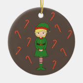 illusima Elf Meisje Kerstmis Bruin Special Keramisch Ornament (Voorkant)