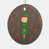illusima Elf Meisje Kerstmis Bruin Special Keramisch Ornament (Links)