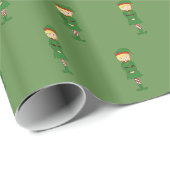 illusima Elf Meisje Kerstmis Groen Cadeaupapier (Rol Hoek)