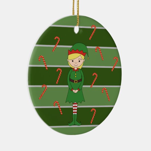 illusima Elf Meisje Kerstmis Special Keramisch Ornament (Rechts)