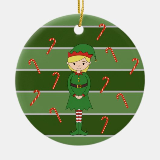 illusima Elf Meisje Kerstmis Special Keramisch Ornament (Voorkant)