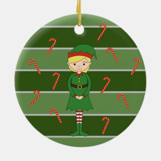 illusima Elf Meisje Kerstmis Special Keramisch Ornament (Achterkant)