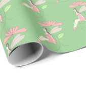 illusima Fairy under Flower Green Wrapping Paper Cadeaupapier (Rol Hoek)