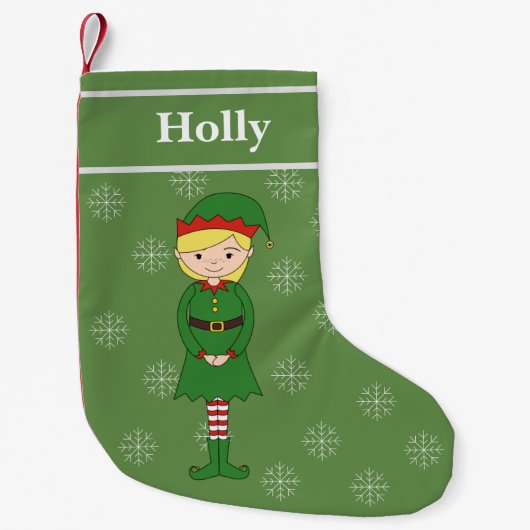 illusima Girl Elf Kerstmis Helper Snowflakes Smal Kleine Kerstsok (Voorkant)