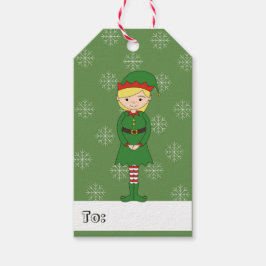 illusima Girl Elf Kerstmis Snowflakes Green Cadeaulabel