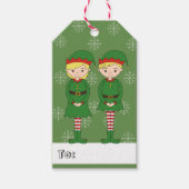 illusima Girl en Boy Elf-kerstsnowflakes Cadeaulabel (Voorkant)