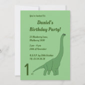 illusima Green Long Necked Dinosaur Boys Birthday Kaart (Voorkant)