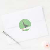 illusima Grey Long-Necked Dinosaur Kerstmis Ronde Sticker (Envelop)