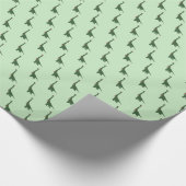 illusima Groene Dinosaurus Kerstgroen Cadeaupapier (Hoek)