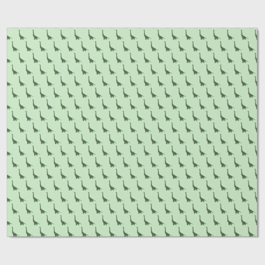 illusima Groene Dinosaurus Kerstgroen Cadeaupapier (Vlak)