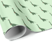 illusima Groene Dinosaurus Kerstgroen Cadeaupapier (Rol Hoek)