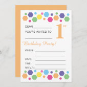 illusima Hexigons, Oranje, eerste verjaardag Kaart (Voorkant / Achterkant)