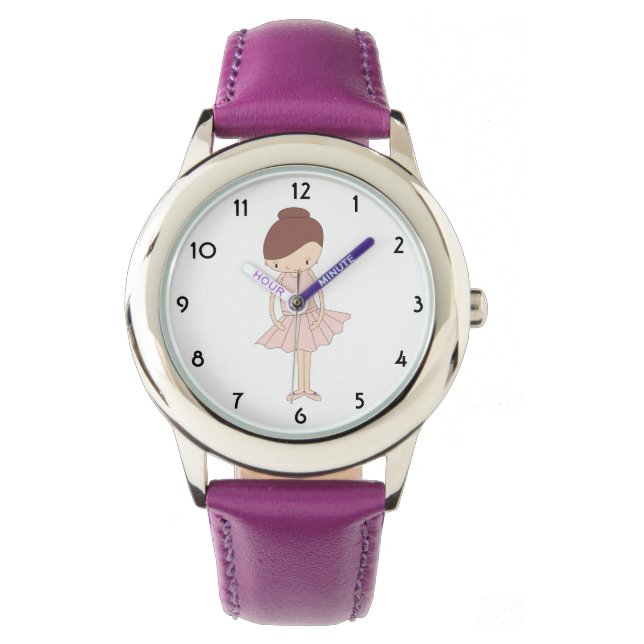 illusima Isabella Ballerina Paarse Kinder Watch Horloge (Voorkant)