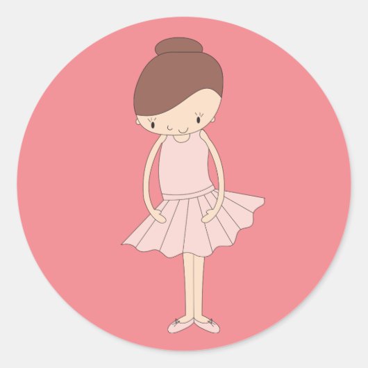 illusima Isabella Ballerina Peach Ronde Sticker (Voorkant)