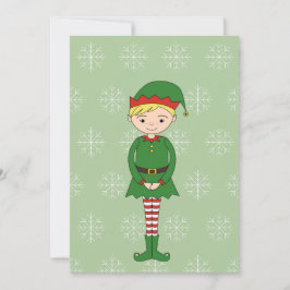 illusima Jongen Elf Sneeuwvlokken Groene Kerstkaar