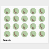 illusima Kerstmis Bruine Langnek Dinosaur Ronde Sticker (Vel)