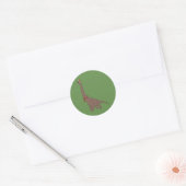 illusima Kerstmis Bruine Langnek Dinosaur Ronde Sticker (Envelop)