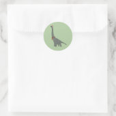 illusima Kerstmis Grijs Lange Nek Dinosaur Classi Ronde Sticker (Tas)
