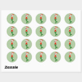 illusima Kerstmis Mermaid Green Ronde Sticker (Vel)