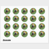 illusima kersttoucan ronde sticker (Vel)