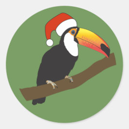 illusima kersttoucan ronde sticker
