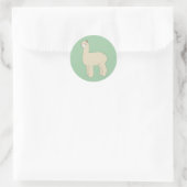 illusima Llama Groen Ronde Sticker (Tas)