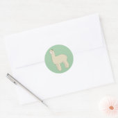illusima Llama Groen Ronde Sticker (Envelop)