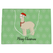illusima Llama Kerstmis Snowflake Light Green Groot Cadeauzakje (Voorkant)