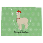 illusima Llama Kerstmis Snowflake Light Green Groot Cadeauzakje (Achterkant)