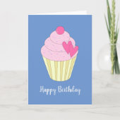 illusima Love Heart Cupcake Blue Kaart (Voorkant)
