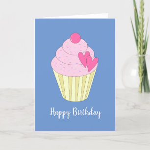 illusima Love Heart Cupcake Blue Kaart