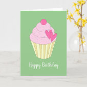 illusima Love Heart Cupcake Green Kaart (Gele Bloem)