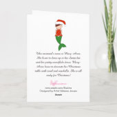 illusima Mermaid Kerstmis Snowflakes Green Holida Feestdagen Kaart (Achterkant)