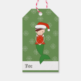 illusima Mermaid kerstsnowflakes Cadeaulabel