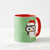 Illusima Mr. Uil Kerst Sneeuwvlokken Lichtgroen Mok (Voorkant rechts)