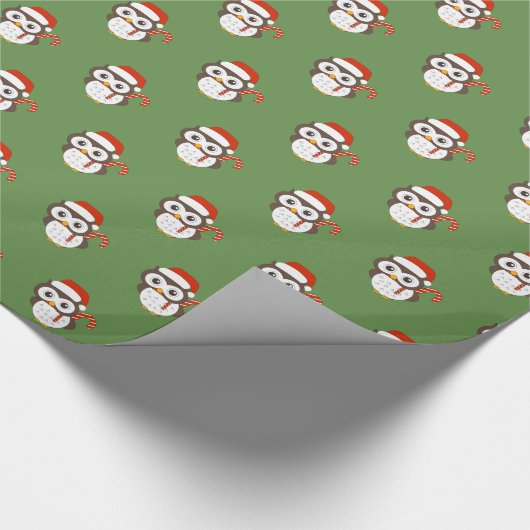 illusima Mr Uil Kerstmis Groen Cadeaupapier (Hoek)