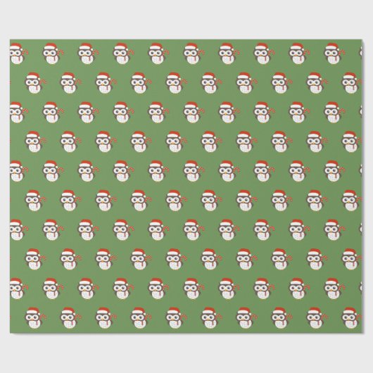 illusima Mr Uil Kerstmis Groen Cadeaupapier (Vlak)