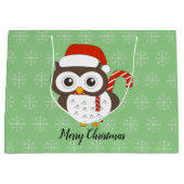 illusima Owl Kerstmis Snowflake Light Green Groot Cadeauzakje (Voorkant)