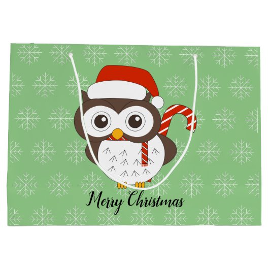 illusima Owl Kerstmis Snowflake Light Green Groot Cadeauzakje (Achterkant)