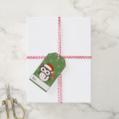 illusima Owl Kerstmis Snowflakes Green Cadeaulabel (Met Touw)