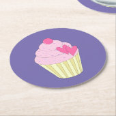 illusima Paars Ronde Kartonnen Onderzetter (Gebogen)