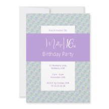 illusima Paarse Groene Bloemen Tiener 16e Verjaard