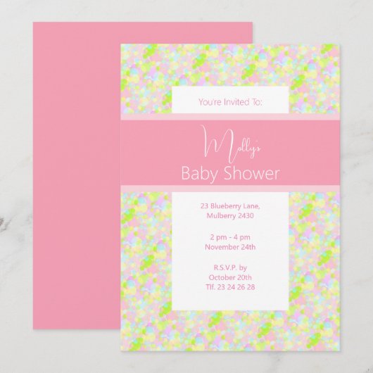 illusima Paint Splatter-Baby shower Kaart (Voorkant / Achterkant)