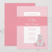 illusima Pink Tones Floral Baby shower Kaart (Voorkant / Achterkant)
