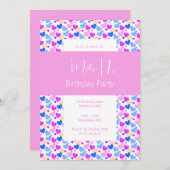 illusima Rainbow Love Hearts Roze 1e Verjaardag Kaart (Voorkant / Achterkant)