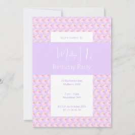 illusima Regenboog Cupcake Paarse 1e Verjaardagsfe Kaart