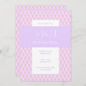 illusima Regenboog Cupcake Paarse 1e Verjaardagsfe Kaart (Voorkant / Achterkant)