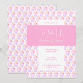 illusima Regenboog Cupcakes 1e Verjaardagsfeest Kaart (Voorkant / Achterkant)